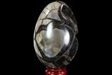 Septarian Dragon Egg Geode - Black Crystals #88500-1